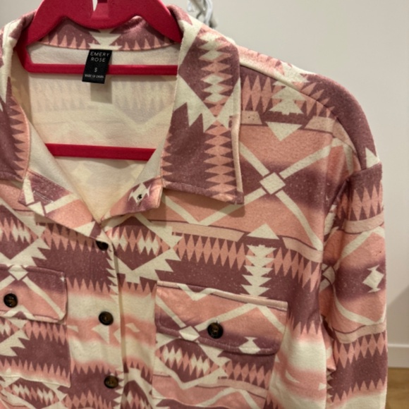 SHEIN aztec pink and white soft vest (S) - Picture 2 of 3